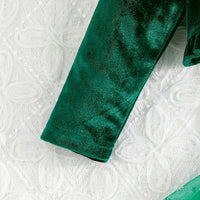 Girls Green Embroidered Tulle Overlay Fit & Flare Dress With Shrug Casual Dresses