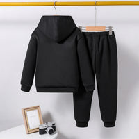 Boys Black Spooky Printed Hooded Sweatshirt with Joggers Set Sets