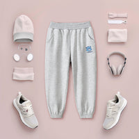 Girls Elasticated Knitted Joggers Trackpants & Joggers Grey 1-2 Y 