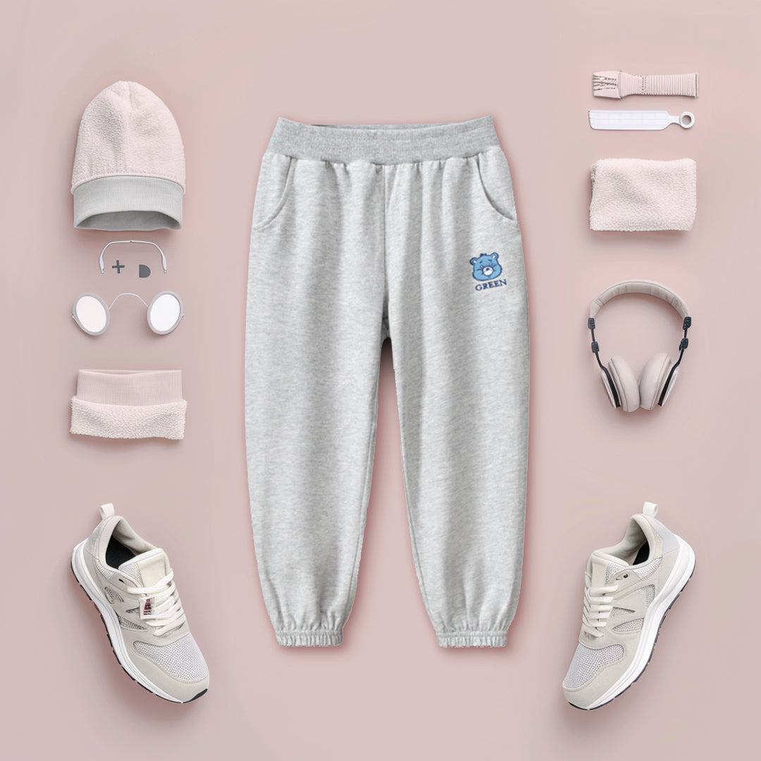 Girls Elasticated Knitted Joggers Trackpants & Joggers Grey 1-2 Y 
