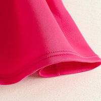 Girls Fuchsia Sleeveless Fit & Flare Party Wear Dress With Embellished Bow Applique Party Dresses