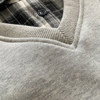 Boys Grey Checked Regular Sweatshirt With Denim Trouser Sets 2 pc. Sets