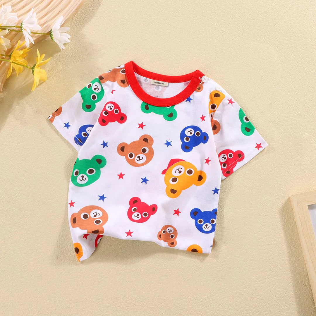 Boys All Over Printed Round Neck T-shirts Tshirts Style 1 1-2 Y 