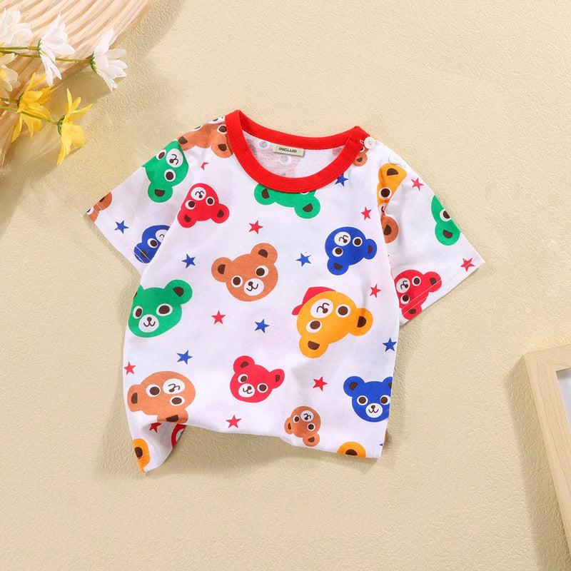 Boys All Over Printed Round Neck T-shirts Tshirts Style 1 1-2 Y 