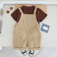 Boys Short Sleeve T-Shirt With Short Length Dungaree Set 2 pc. Sets   