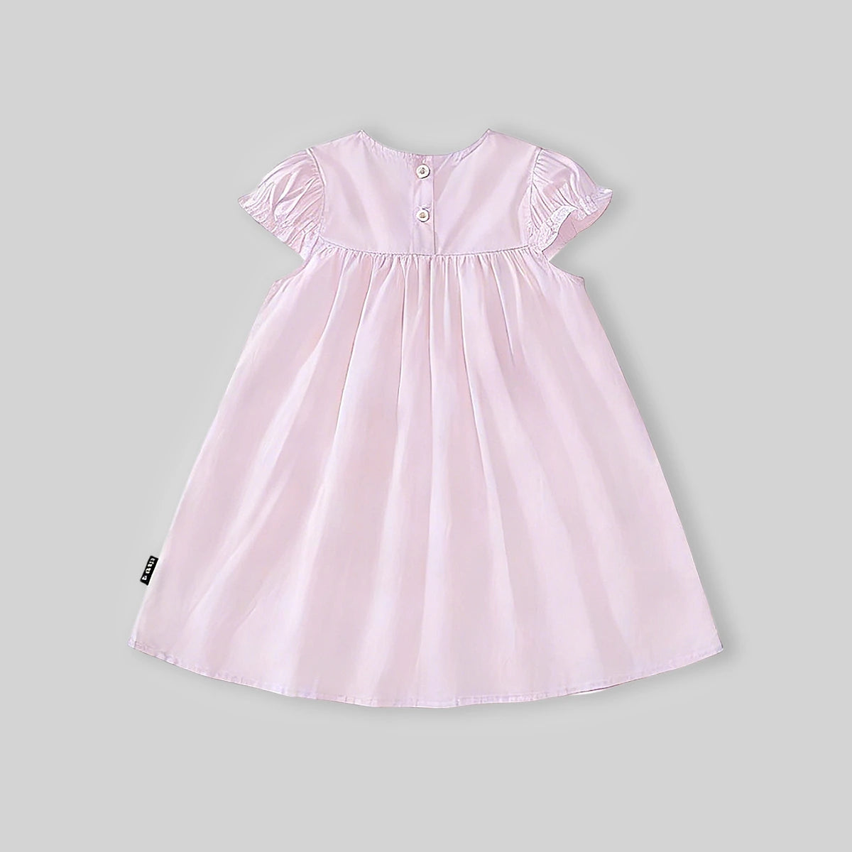 Girls Light Pink Embroidered Puff Sleeve Fit & Flare Dress Casual Dresses