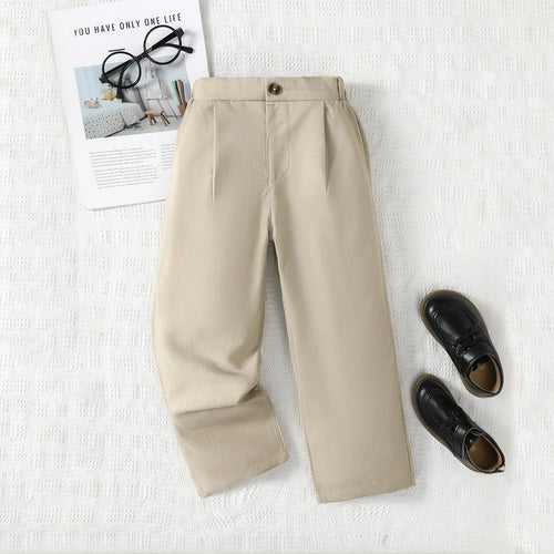 Boys Beige Relaxed Fit Pants Pants Beige 3-4 Y