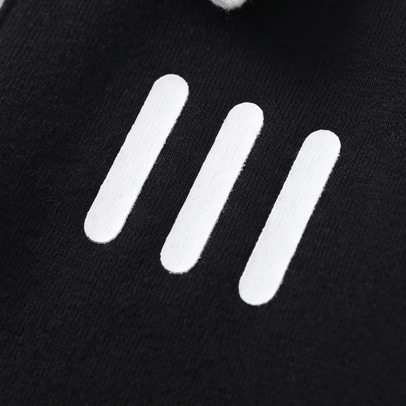 Boys Black Striped Polo Collar Sweatshirt & Pants Co-ord Sets Sets