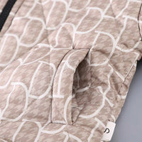 Boys Black Abstract Printed Quilted Puffer Jacket With Jogger Sets Sets