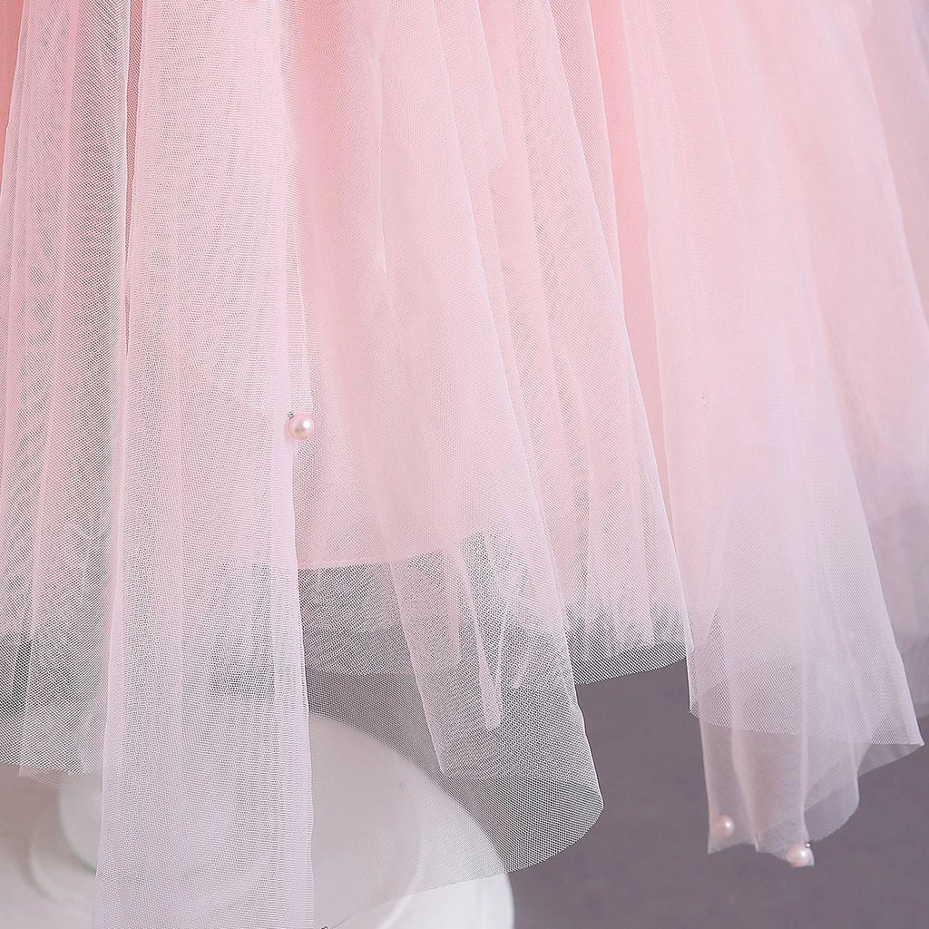 Girls Light Pink Sequin Embellished Tutu Party Wear Dress Party Dresses