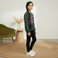 Girls Green K-Pop Nova-Beat Graphics Sweatshirt Sweatshirts & Hoodies