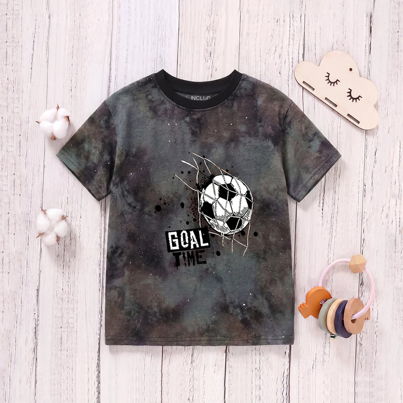 Boys Black Short Sleeve Tie & Dye Graphic T-Shirt Tshirts Black 3-4 Y