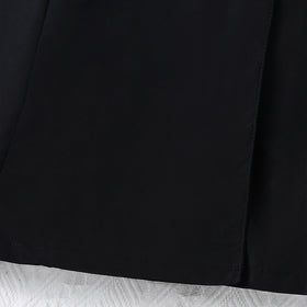 Girls Black and White Puff Sleeves Formal Blazer Dress Casual Dresses