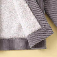 Girls Grey Textured Long Sleeve Jacket Coats & Jackets