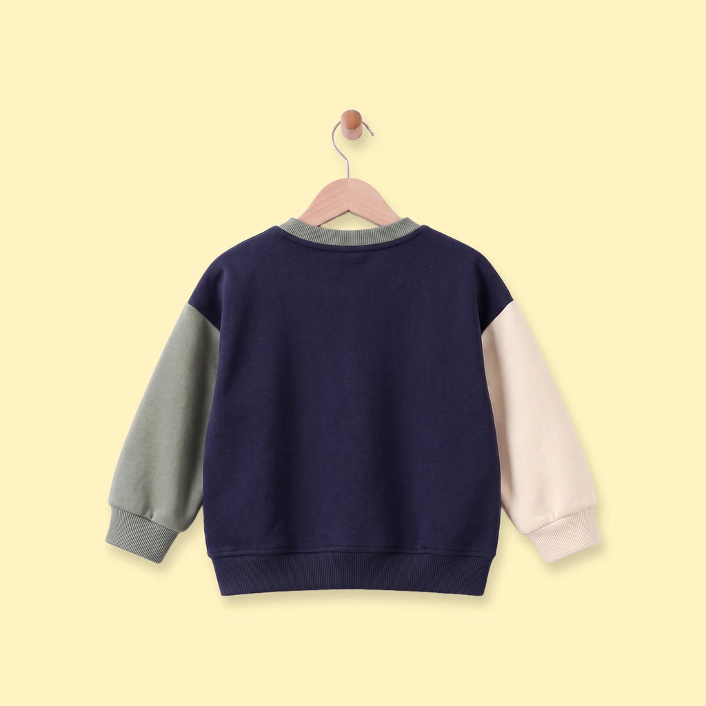 Boys Navy Blue Typographic Long Sleeve Sweatshirt Sweatshirts & Hoodies