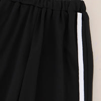 Girls Black Bow Embroidered Short Sleeve T-Shirt With Pants Sets 2 pc. Sets
