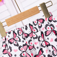 Girls Multicolor Butterfly Printed Shirt With Shorts Set 2 pc. Sets