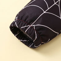 Boys Black Spiderweb Print Hooded Zip-Up Jacket Coats & Jackets
