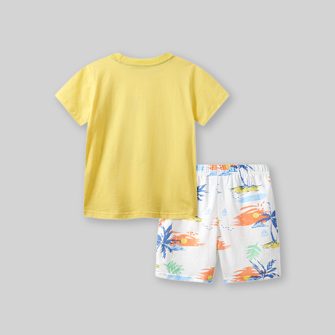 Boys Surf Board Print T-Shirt With Printed Shorts 2 pc. Sets   