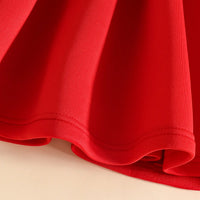 Girls Red Sleeveless Fit & Flare Party Wear Dress With Elegant Bow Detail Party Dresses