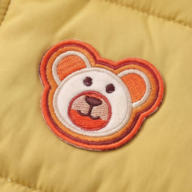 Boys Yellow Bear Ear On Hood Quilted Zip-up Jacket Coats & Jackets