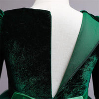Girls Long Sleeves Velvet Party Wear Dress Party Dresses   