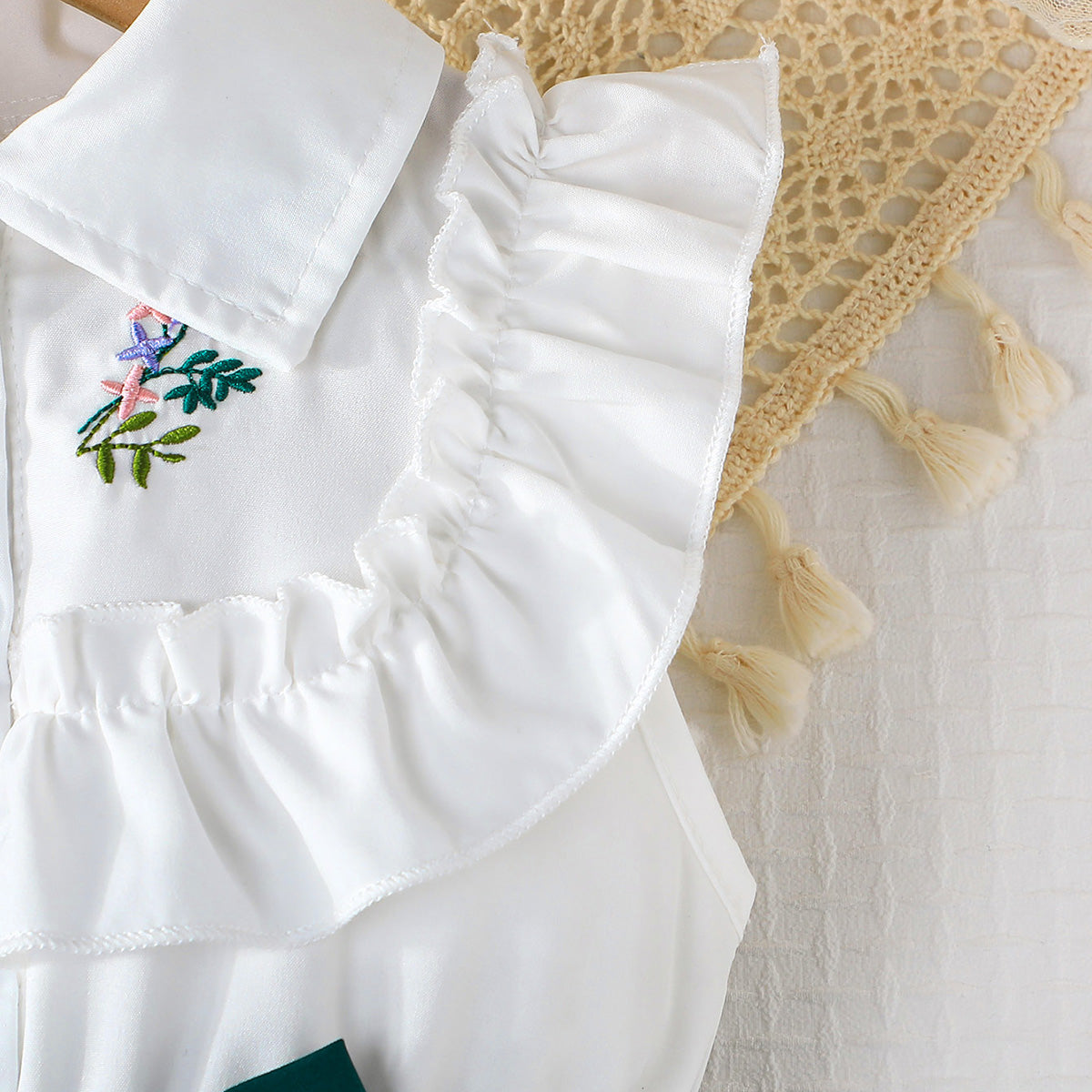 Girls Green Short Sleeve Shirt Dress Casual Dresses