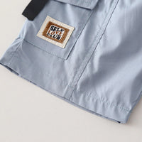 Boys Light Blue Typographic Printed Short Sleeve T-Shirt With Elasticated Shorts Sets 2 pc. Sets