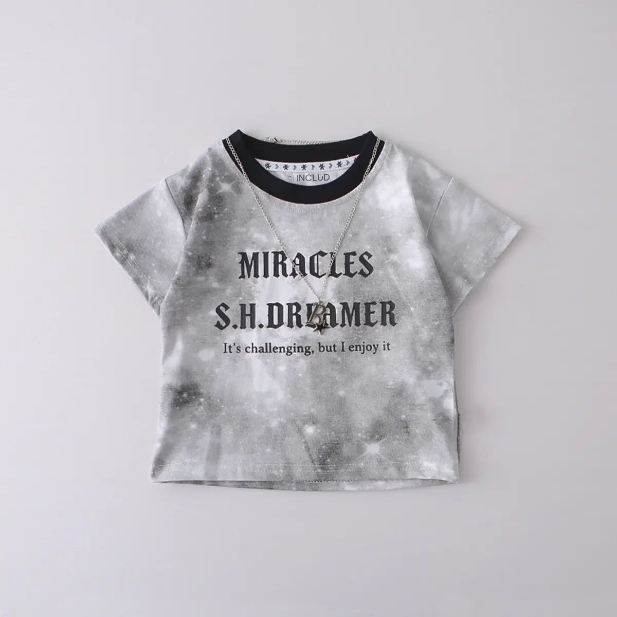 Boys Grey Typographic Printed T-Shirt With Denim Shorts Sets Sets