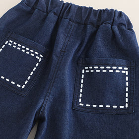 Boys Grey Dollhouse Printed T-Shirt With Denim Shorts Set 2 pc. Sets