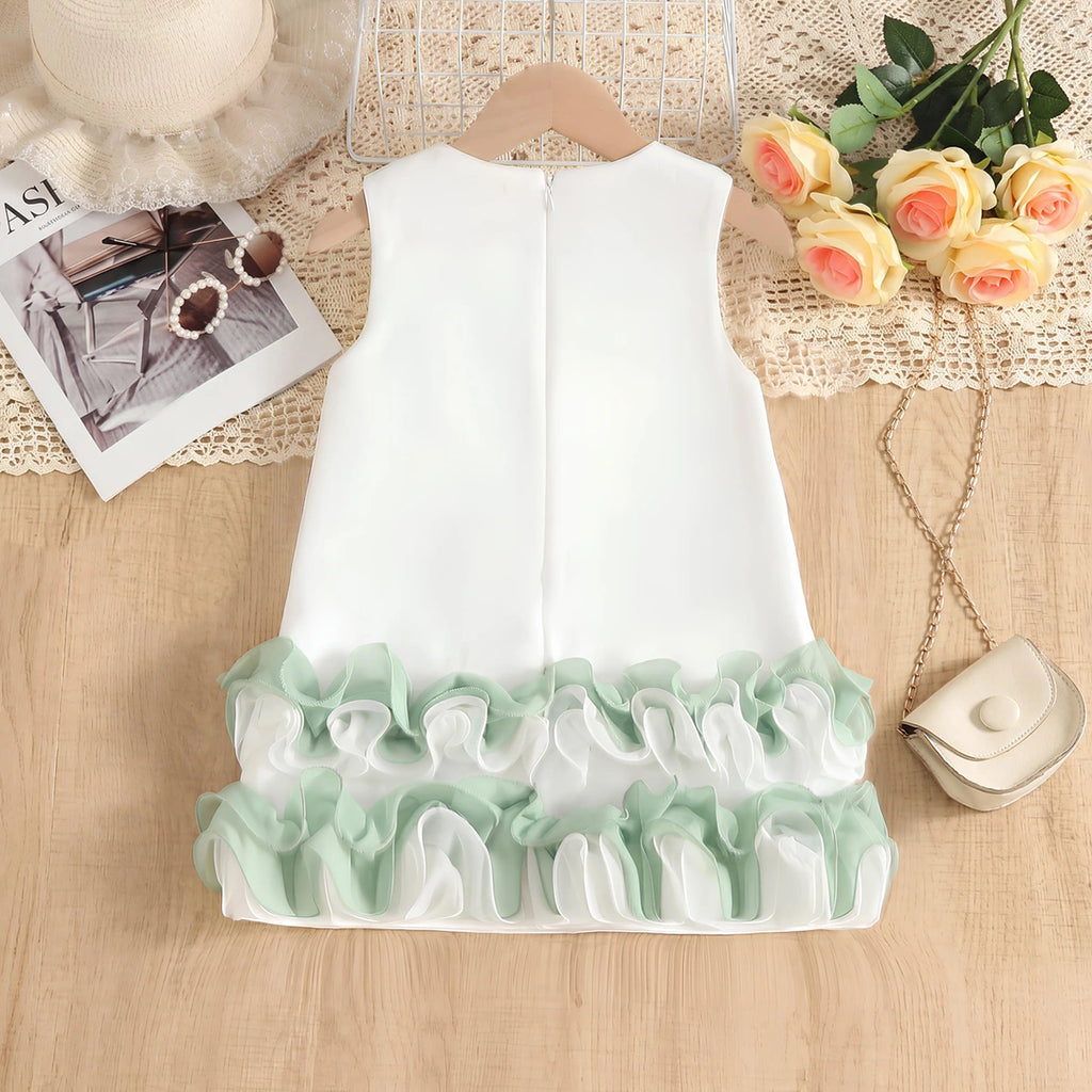 Girls Green Ruffle A-line Party Dress Party Dresses