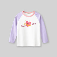 Girls Printed Raglan Sleeves T-shirt Tshirts   
