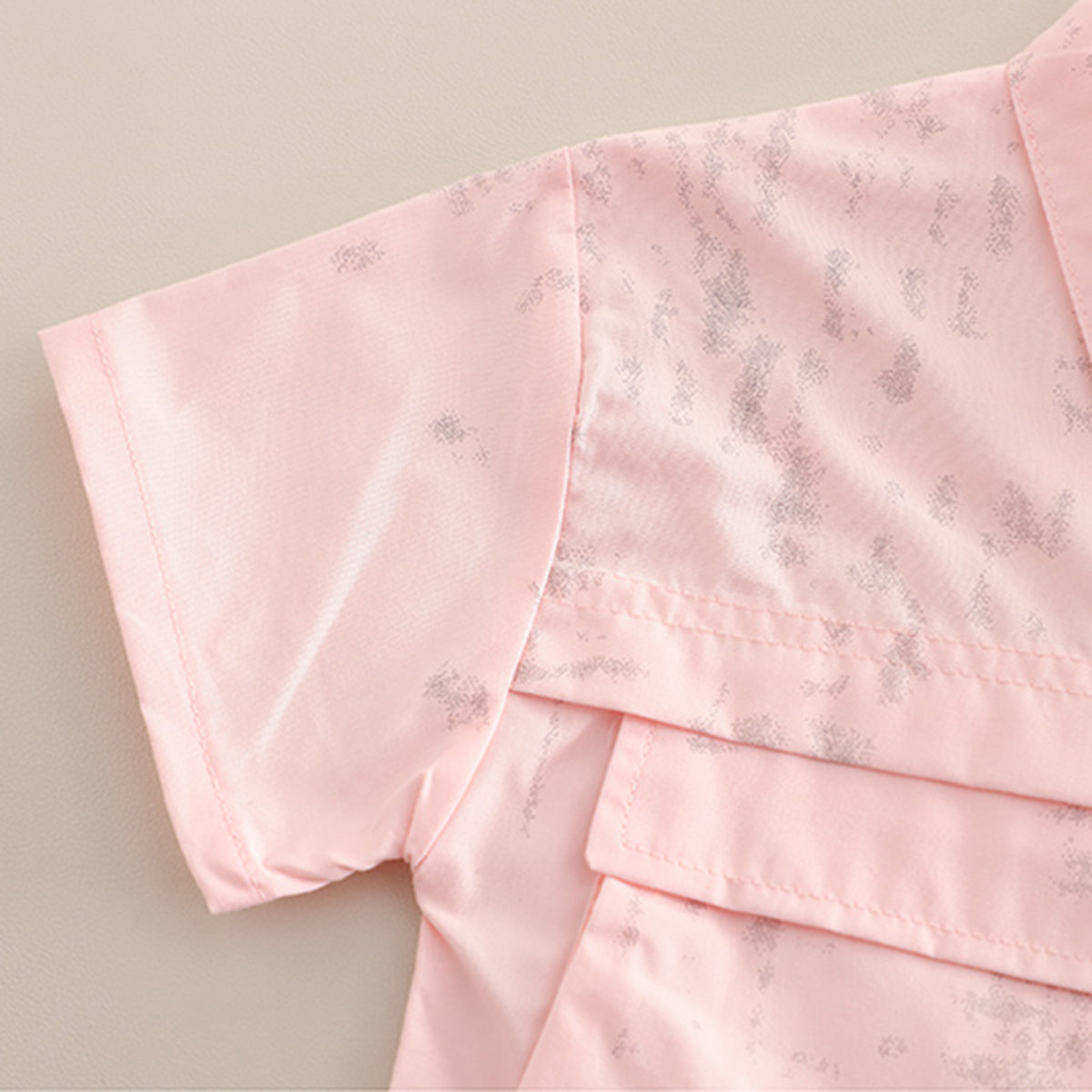Boys Light Pink Tie & Dye Printed Shirt With Inner Tee And Cargo Shorts Set 3 pc. Sets