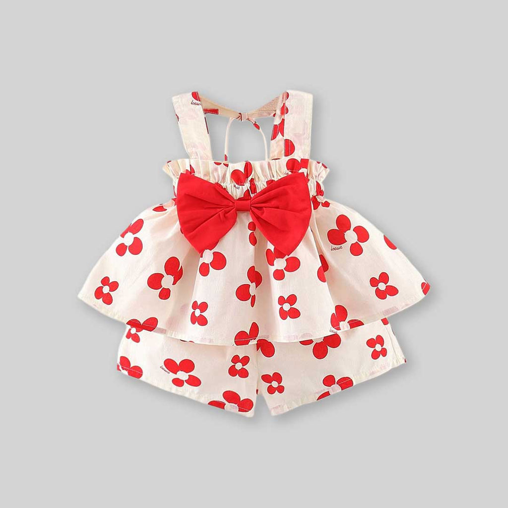 Girls Floral Printed Top With Bow & Shorts Set 2 pc. Sets   