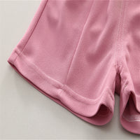 Boys Pink V-Neck Short Sleeve T-Shirt With Elasticated Shorts Set Sets