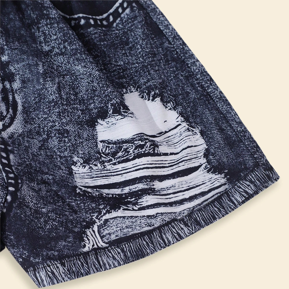 Girls Black Floral Top With Fake Denim Printed Shorts Sets Sets