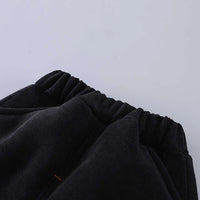 Boys Black Abstract Printed Quilted Puffer Jacket With Jogger Sets Sets