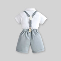 Boys Short Sleeve Shirt With Suspender Short Set 2 pc. Sets   