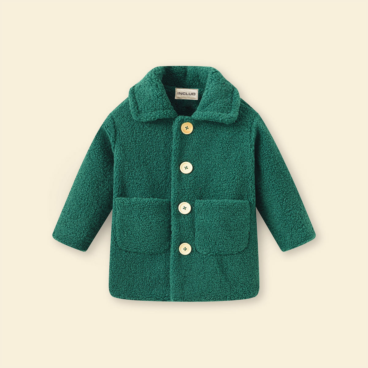Girls Dark Green Spread Collar Tailored Jacket Coats & Jackets