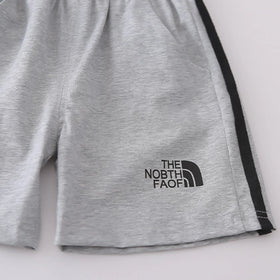 Boys Grey Typographic Print T-Shirt & Shorts Co-ord Sets Sets