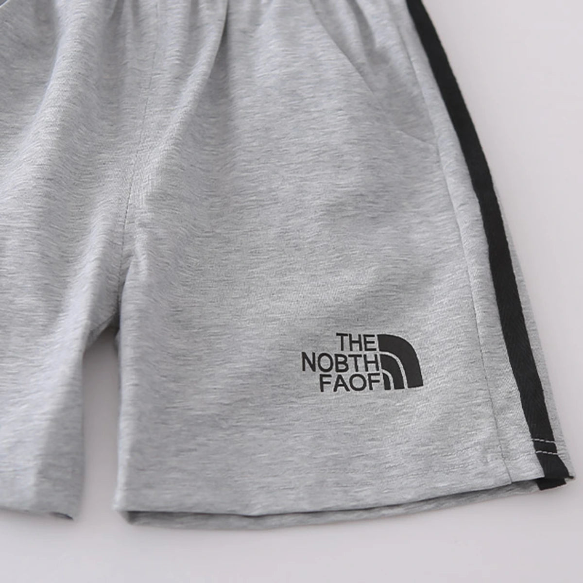 Boys Grey Typographic Print T-Shirt & Shorts Co-ord Sets Sets