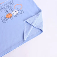 Boys Light Blue Graphics Print T-Shirt With Elasticated Pants Sets Sets