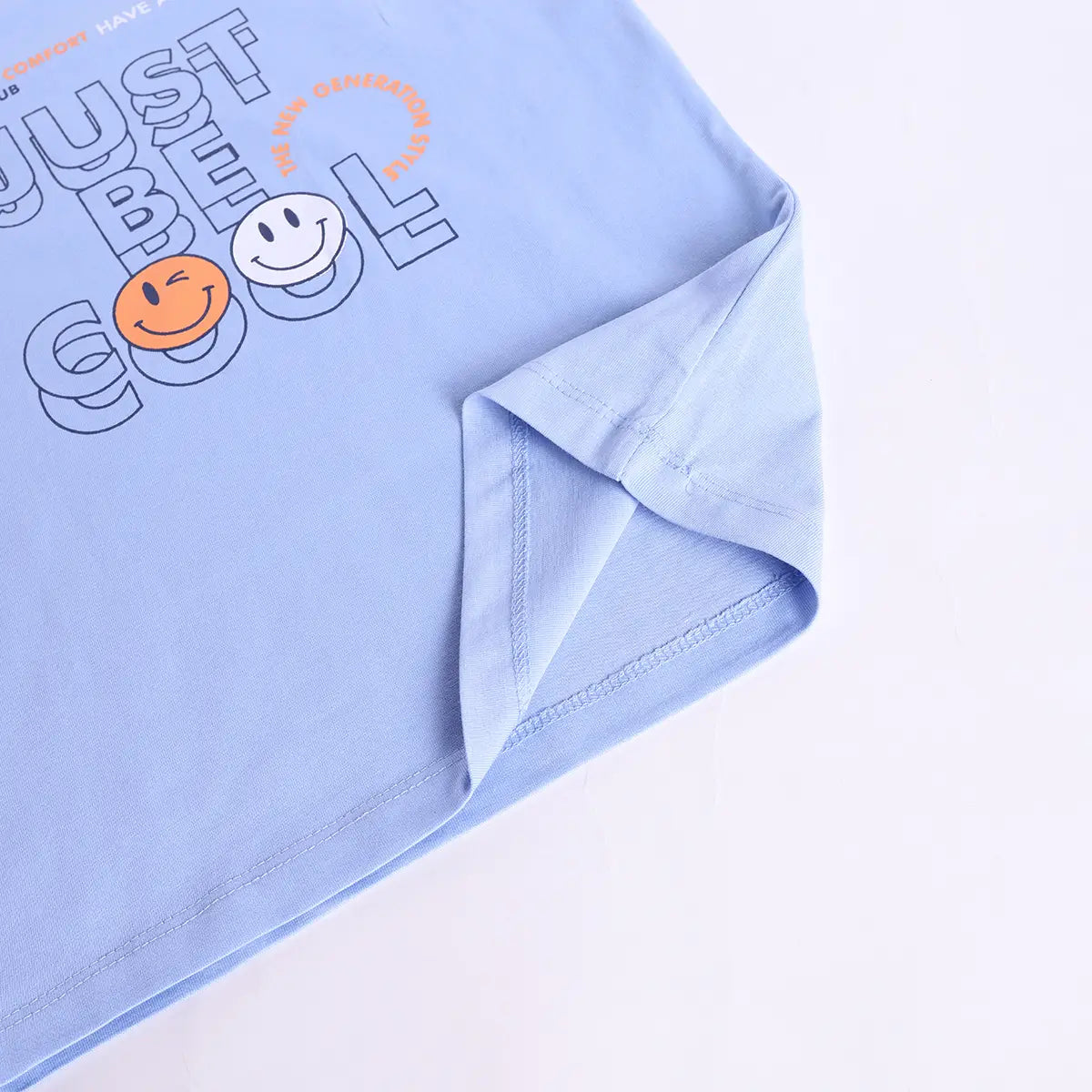 Boys Light Blue Graphics Print T-Shirt With Elasticated Pants Sets Sets