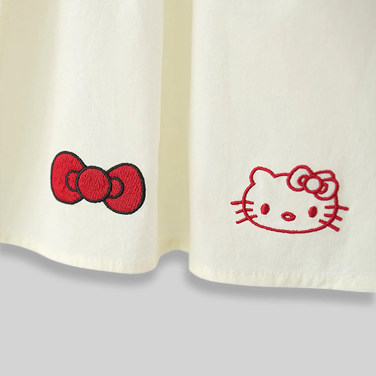 Girls Off White Hello Kitty Bow A-Line Dress Casual Dresses