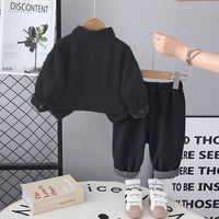 Boys Black Denim Typographic Printed Shirt With T-Shirt & Denim Pants Set Sets
