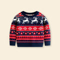Boys Navy Blue Sweater With Self-Design Christmas Themed Patterns Sweaters & Cardigans Navy Blue 2-3 Y