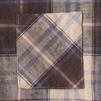 Boys Brown Checked Long Sleeve Hooded Shirt Shirts