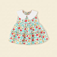 Girls Multicolor Floral Print Fit & Flare Tiered Dress Casual Dresses