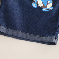 Boys Grey Dollhouse Printed T-Shirt With Denim Shorts Set 2 pc. Sets