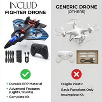 Remote Control Star Fighter Plane with Bright LED Lights Wireless Controller Stable Flying RC Toy for Kids Trending Accessories